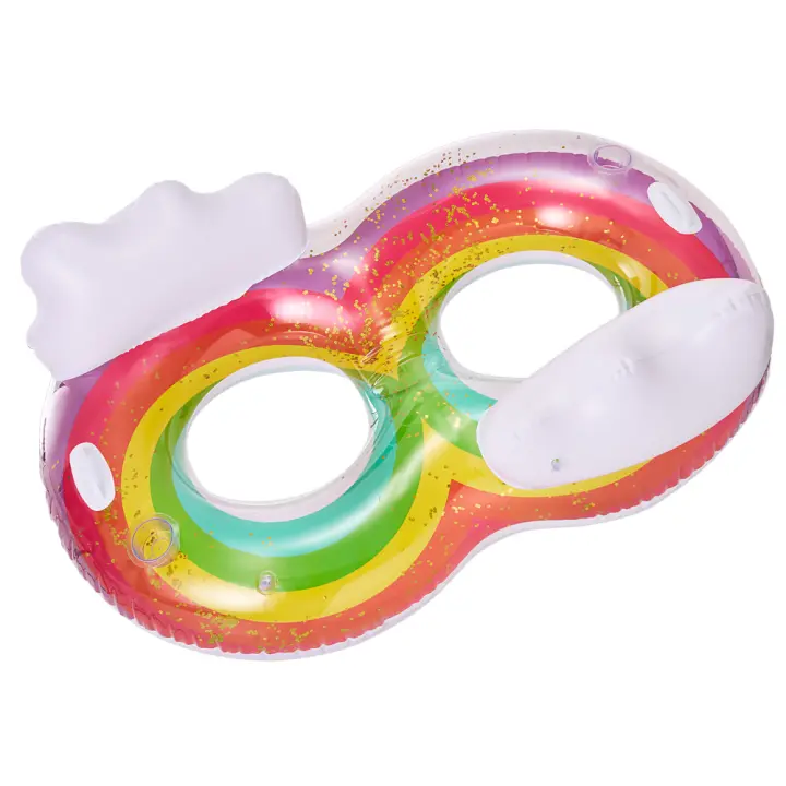Círculo de Natation Doble más Grueso anillo de Natation inflable de las Lencas Arco Iris para adultos anillo de axila anillo de Ocho caracteres - 1