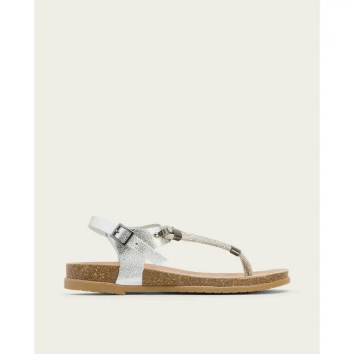 PORRONET 3020-033 Sandalias planas de Mujer 32127 24V ESCAVA TUBULAR PLATA - 1