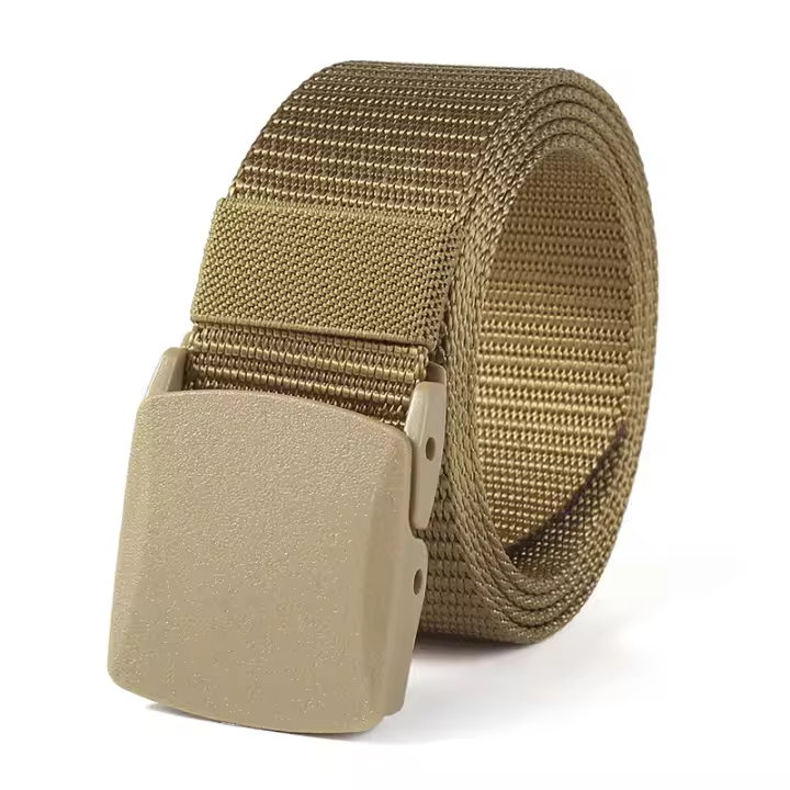 Cinturón ajustable para hombre, hebilla de plástico de nailon de lona, adecuado para deportes al aire libre, 125cm - 1