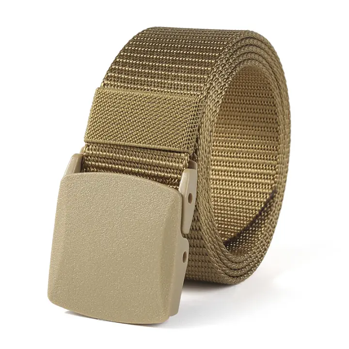Cinturón ajustable para hombre, hebilla de plástico de nailon de lona, adecuado para deportes al aire libre, 125cm - 1