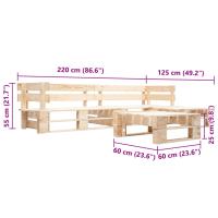 vidaXL Set de muebles de palés para jardín 4 piezas madera natural - details 2