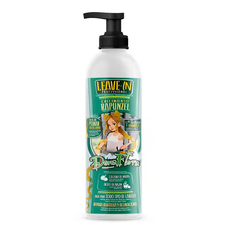Dona Flora Leave In Rapunzel 500ml - Crema de acabado con protección UV - Vendido por Beauty World Distributor - 1