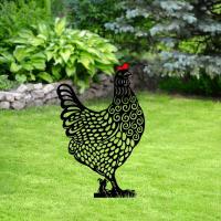 Estatua De Silueta De Pollo Vacío De 10 Pulgadas Arte De Jardín Decorativo De Hen Realista Adorno Para Exterior Material Plástico - details 5