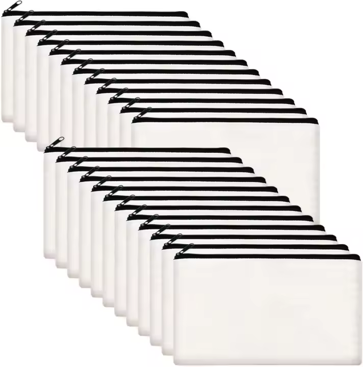 Bolsa De Compras De Lona Blanco/ Negro Para Proyectos DIY 6/12 Piezas Reutilizable Para Sublimación Regalos Y Almacenamiento - 1