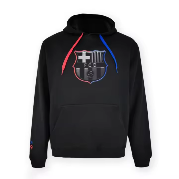 Hoodie Fútbol Club Barcelona sudadera con gorro escudo plateado adulto producto oficial 5002HEBESC - 1