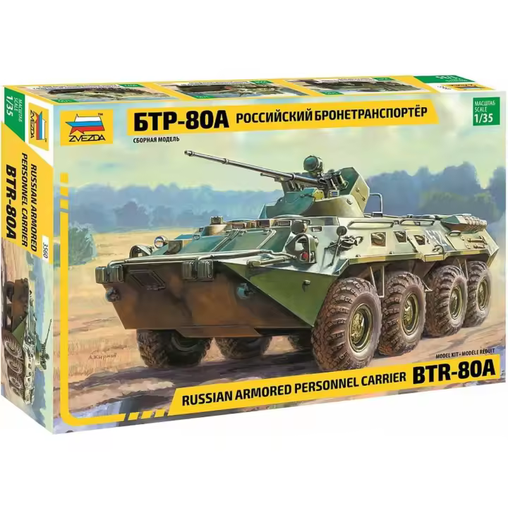 Zvezda 3560 - Russian BTR-80A Personnel Carrier - Escala 1:35 - 1