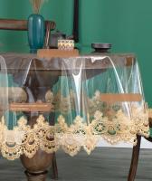 Mantel De Lámina Transparente De Encaje Bordado PVC Para Mesa Redonda Hogar Resistente Al Agua Y Aceite Estilo Europeo - details 9