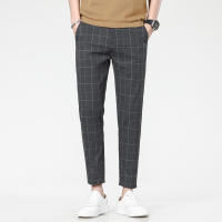 Pantalones De Correr Para Hombre 2025 Calidad Superior Rayados Cuadros De Talla Alta Largo Hasta La Rodilla Gris Negro Pantalones Rectos Estilo Coreano - details 6