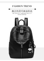 Mochila De Cuero PU Para Mujer Bolso Diario Multifuncional Pequeña Con Hombros Cruzados Y Cadena Decorativa Bolsa Escolar Regalo - details 6