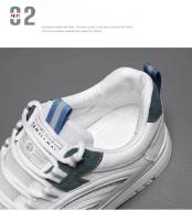 Zapatos De Hombre Primavera Verano Algodón Transpirable Casual Plataforma Bajo Blanco Moda 2024 Zapatillas De Cuero Artificial Talla Verdadera - details 7