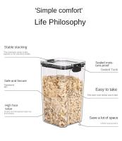 Juego De 5 Jars De Almacenamiento De Alimentos Sellados En Plástico Transparente Organizador De Cocina Multigrano Piletas Pilaables Resistentes Al Calor Y La Humedad Para Granos Secos Y Alimentos - details 3