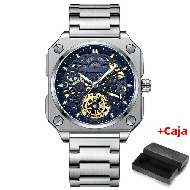 Reloj Mecánico Automático Para Hombre BINBOND H1133 2024 Tourbillon De Lujo Con Correa De Acero Y Ventana De Cristal Hardlex Resistente Al Agua Y Shock - 1