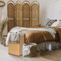 LUTODY - Cesta cesto de Ropa Sucia con Tapa y Asa Ergonómica de Cuerda - Cesta Colada de Bambú Lavable y Extraíble - Capacidad de 72 L para Tendedero, Terraza y Dormitorio - details 2
