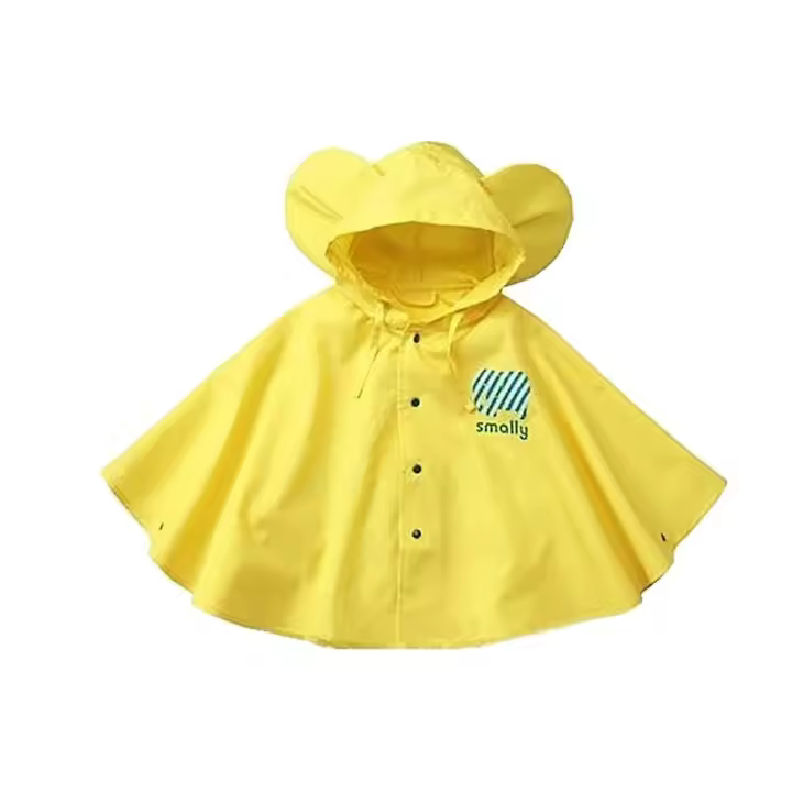 1-8 años lindo gran oído impermeable botón cierre niño impermeable niños lluvia capa - 1