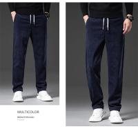 Pantalones Casuales De Corduroy Para Hombre Cintura Elástica Estilo Clásico Moda Comoda Talla Recta Negro Gris Caqui Primavera Otoño - details 14