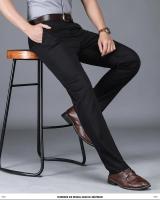 Pantalones Casuales De Algodón Para Hombre Primavera Verano Verde Negro Caqui Estilo Business Cierre De Cremallera High Waist - details 10