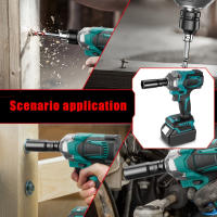 1200n.m llave de impacto eléctrica sin escobillas con 1 batería con luz de trabajo LED para quitar e instalar neumáticos. Ideal para estantes en el sitio de construcción, reparación de automóviles, carpintería, etc. - details 2