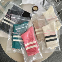 Calcetines De Mujer Estilo Preppy Japonés Moda Otoño Nuevos Color Caramelo Calcetines Deportivos Algodón Crew Estilo Casual Rayados - details 4