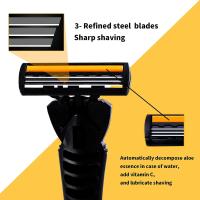 Afeitadora Manual Clásica Para Hombres Cuchilla Tres Capas Antiguo Estilo Ajuste De Corte Antiarrugas Cuchilla Suelta - details 1