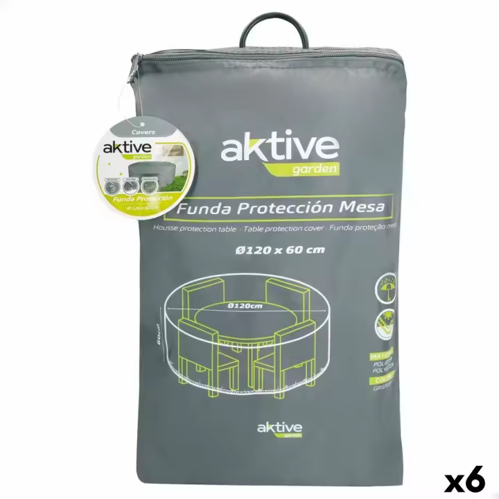 Funda Protectora Aktive Ø 120 cm Mesas 120 x 60 x 120 cm (6 Unidades) - 1