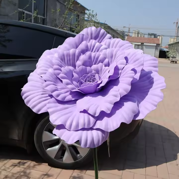 Nuevas Grandes Flores Artificiales De Paeonia PE 50cm Para Exhibición De Ventanas Simulación De Pétalos De Flor Para Fotografía Y Decoración Del Hogar - 1