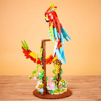 Bloques De Construcción Creativos Animales Papagayo Rojo Y Negro Macaw Modelo De Pájaros Juguete Artesanal Para Niños Regalos De Fiestas Set De 636 Piezas - details 7