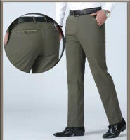 Pantalones Casuales Para Hombre 100% Algodón Verano Delgados Clásicos Otoño Gruesos Negocios Moda Cómodos Elásticos Rectos Talla Alta Bolsillos - details 4