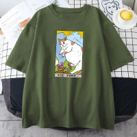 Camiseta De Algodón Para Hombre Con Estampado De Gato Triste Y Meme La Estúpida Camiseta Casual De Verano Con Estilo Vintage Y Cuello Redondo - details 10