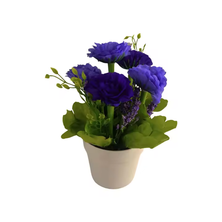 Poenia Arte Floral - Rosas Artificiales en Maceta 2PCS - Decoración Duradera - 1