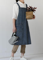 Delantal De Lona Algodón Puro Lavado Vaquero Para Publicidad Y Cocina Bib Overalls Material De Algodón Origen China - details 5