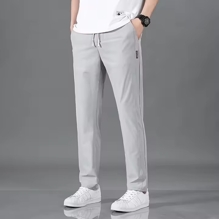 Pantalones Casuales Para Hombre Transpirables Y Secado Rápido Estilo Slim Straight Adecuados Para Senderismo Y Deporte - 1