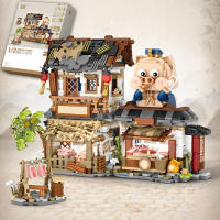 Mini Bloques De Construcción Plegables En Forma De Cerdo Lujosos Casa De Juguete Para Decoración De Puzzles Edificio Moderno Para Niños De 6 a 12 Años - details 0