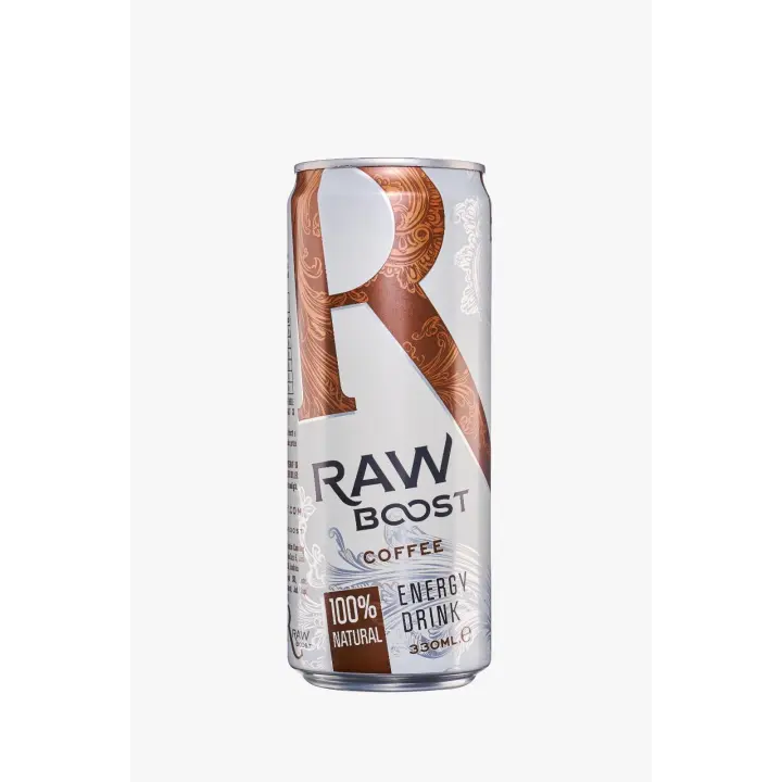 Raw Boost Coffee 100% Natural & Vegan Energy Drink - Pack 4 X 330ml - Bebida Energética Bio Natural Vegana - 1