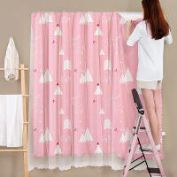 Cortinas Adhesivas De Encaje Negro Con Estampado 1 Pieza Instalación Fácil Sin Agujeros Adecuadas Para Dormitorio Y Sala De Estar - details 14