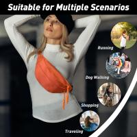 Riñonera Larga, riñonera de moda para hombre y Mujer, riñonera Cruzada, riñonera de viaje ajustable, Bolso Grande, adecuada para correr (Naranja) - details 4