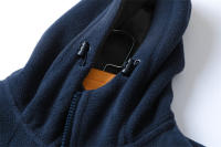 Chaqueta De Piel De Oveja Gruesa Para Hombres Invierno 2024 Casual Cuello En V Cierre De Cremallera Manga Regular Con Capucha Diseño De Moda Adecuada Para Esquí Y Exterior - details 17