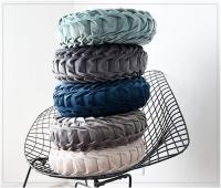 Cojín redondo de terciopelo para silla, cojín plisado relleno, cojín decorativo para el suelo, para el hogar, sofá - details 3