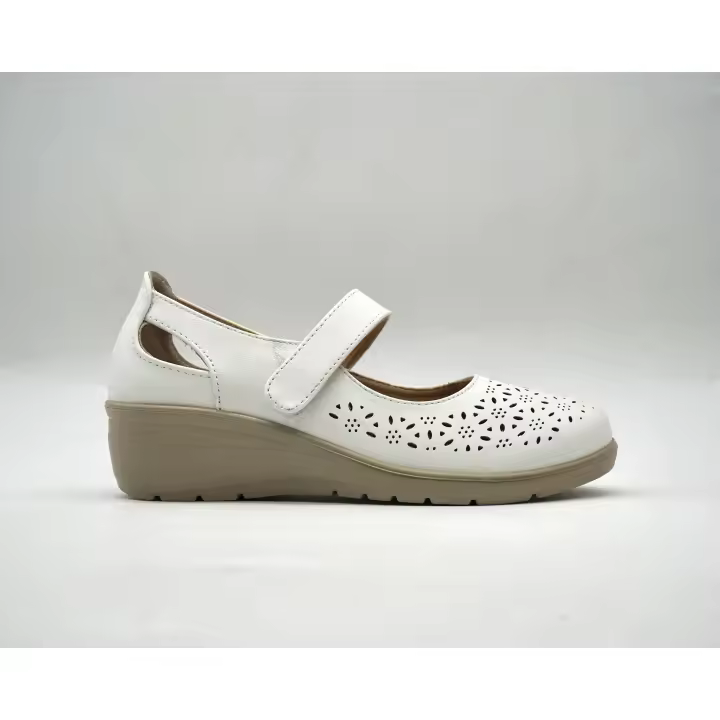 Virucci - Merceditas Casual de Mujer Cómodas Modernas 663 disponible en Beige Blanco Oro - 1
