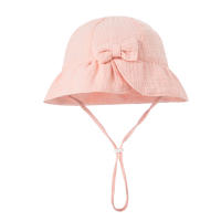 Gorro De Verano Para Bebés Muselina Con Lazo Accesorios Para Niñas Sombrero De Playa Infantil Para Recién Nacidos 0-12M - details 6