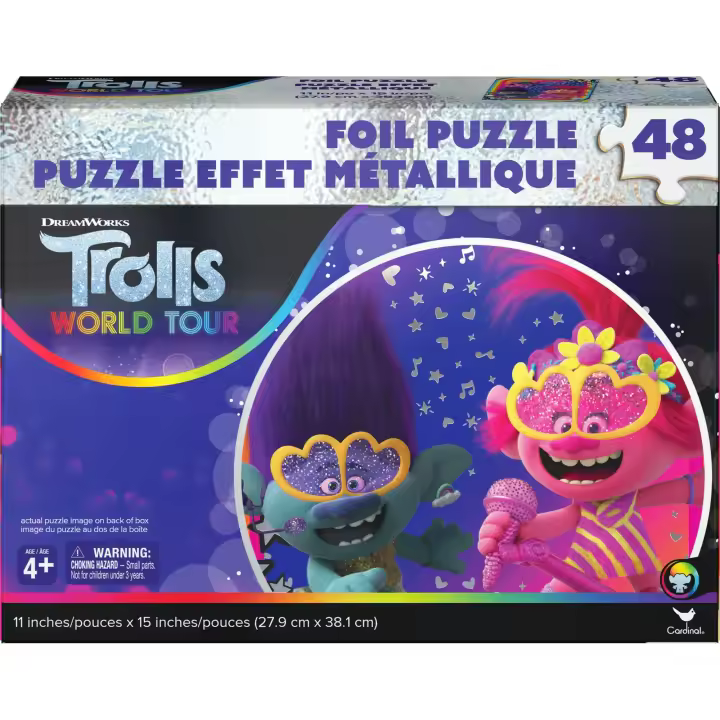 SPIN MASTER - Rompecabezas de aluminio de 48 piezas Trolls World Tour - Juego Divertido - Producto original - Edad recomendada mayores de  4 años - 1