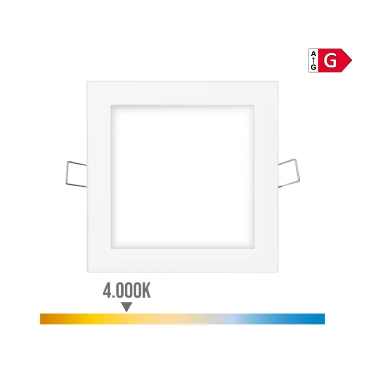 Downlight LED Empotrable Cuadrado 6W 4000K 11,7x11,7cm Blanco EDM - 1
