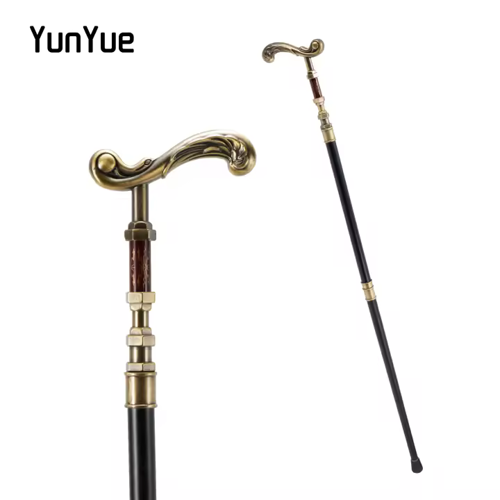 Bastón De Caminar De Bronce Con Flor Decorativa Para Mujer Estilo Vintage Moda Halloween Cospaly Elegante 93cm Con Punta De Goma - 1