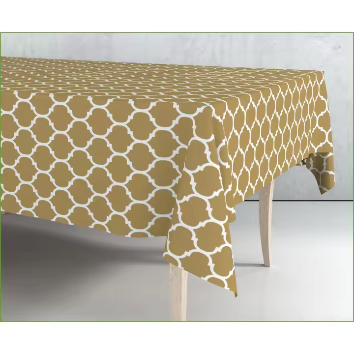 Mantel de Hule Estampado por Metros - Rombos Beige 43326-1    mantel por metros; manteles; mantel barato; mantel jardín - 1