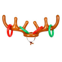 Juego De 2 Conjuntos De Cuernos Inflables De Reindeer Con 8 Anillos Para Juegos De Lanzamiento De Anillos Material PVC Adecuado Para Adolescentes Y Adultos - details 1