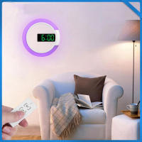 Reloj de pared Digital LED large 3D, Reloj despertador, Espejo Redondo, Luz Nocturna Moderna, decoraciones para el hogar y la Sala de estar - details 1