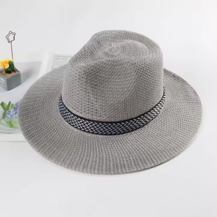 Sombrero para El Sol Hombre,Verano Paja Sol Sombrero de Paja, perfecto para hacer senderismo, Playa, cycling y montañismo. - 1