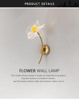 Lámpara De Pared LED Moderna En Forma De Flor Electroplateada Iluminación Para Dormitorio Estudio Comedor Sala De Estar Decoración De Fondo - details 0
