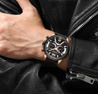 Reloj Curren 8329 Para Hombre Cuero Quadruple Mano Cronógrafo Fecha Resistente Al Agua Moda Casual Lujo Relogio Masculino - details 15