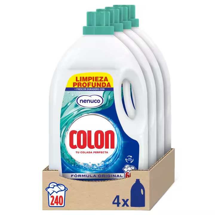 Colon Nenuco Detergente para la lavadora, formato gel 240 lavados (4 botellas x 60 lavados) - 1