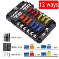 Caja De Fusibles 12V 32V Con Portafusibles M5 Y 6/12 Maneras Con Cubierta De Plástico Y Luz LED Para Coche Barco Marina - details 0